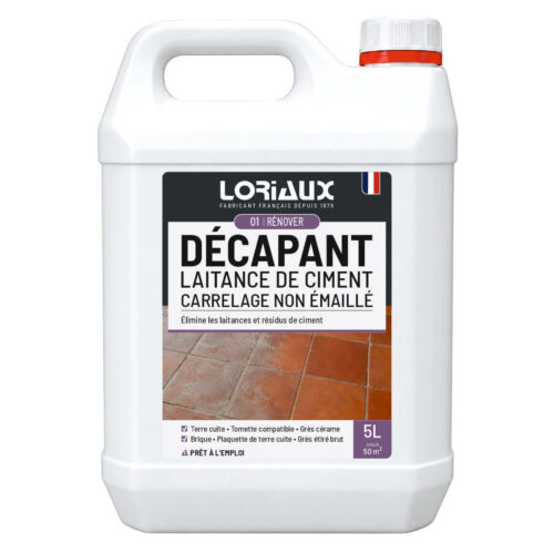 decapant-laitance-de-ciment-carrelage-non-emaille-5L-loriaux Décapant Laitance de ciment Carrelage Non Émaillé 5L Élimine les laitances de ciment, le calcaire, le tartre et les traces de rouille