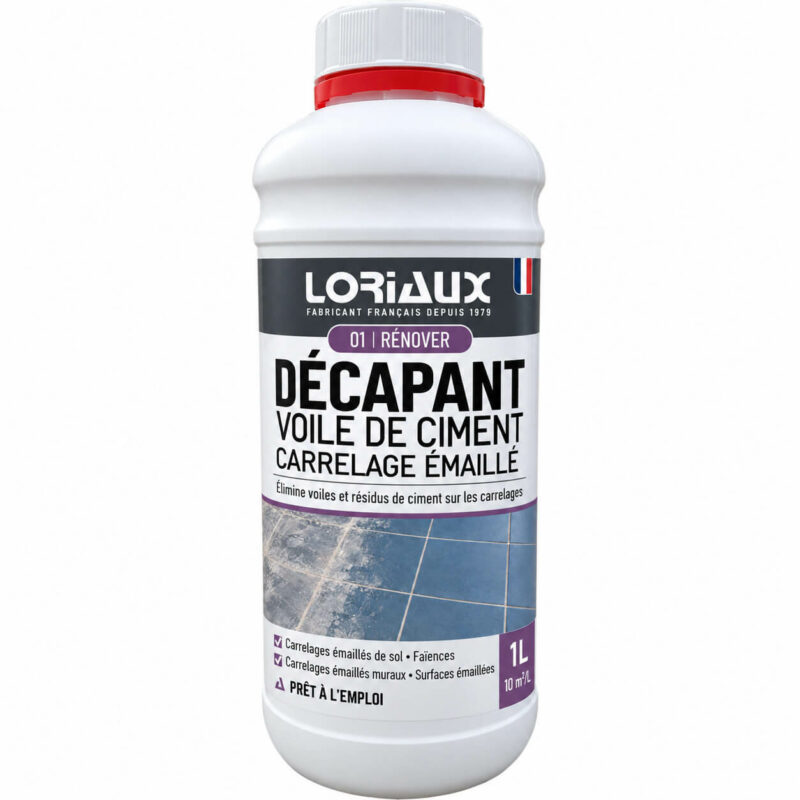 decapant-voile-de-ciment-carrelage-emaille-1L-loriaux Décapant voile de ciment Carrelage Émaillé 1L Élimine les voiles et résidus de ciment après la pose du carrelage