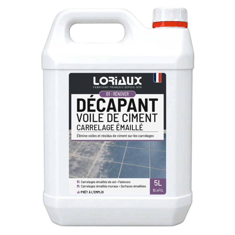 decapant-voile-de-ciment-carrelage-emaille-5L-loriaux Décapant voile de ciment Carrelage Émaillé 5L Élimine les voiles et résidus de ciment après la pose du carrelage
