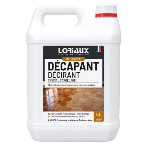 Décapant Décirant Carrelage 5L Élimine les cires acryliques, métallisées, ionisées et naturelles sur carrelage et sols minéraux