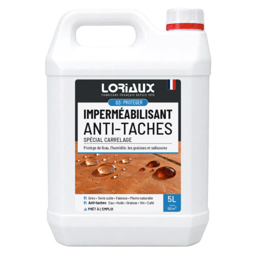 impermeabilisant-carrelage-5Litres-loriaux Imperméabilisant Carrelage Anti-tache 5L - Protège durablement le carrelage contre l’eau, les taches et le gel