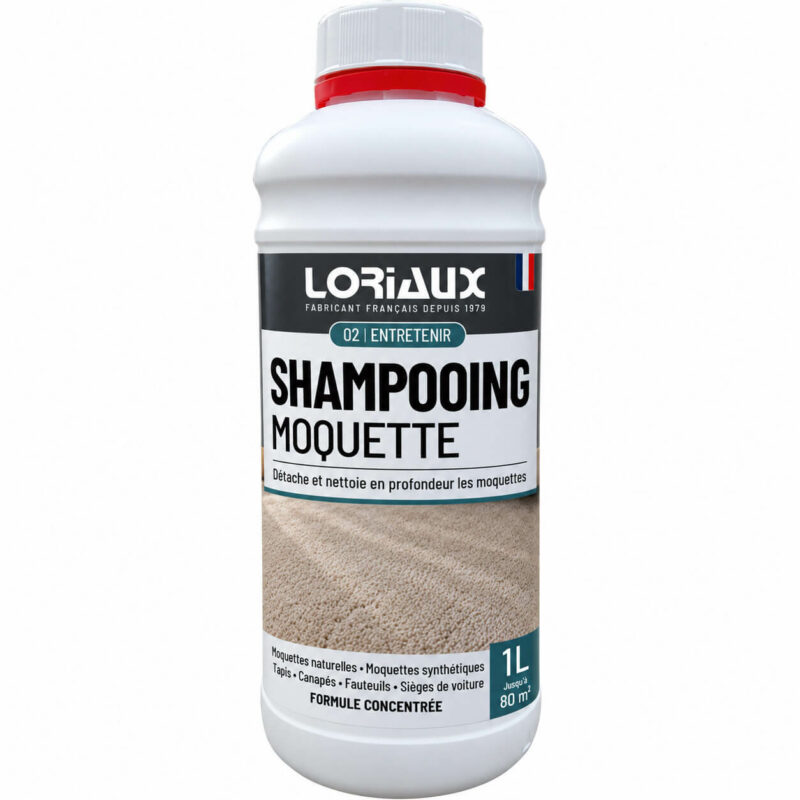 shampooing-moquette-1L-loriaux Shampooing Moquette Détachant et Nettoyant 1L Nettoie en profondeur, détache et ravive les couleurs des moquettes, tapis et tissus d’ameublement