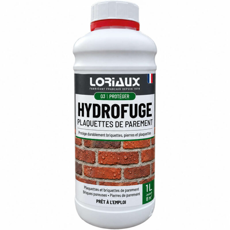 Hydrofuge Plaquette de Parement 1L Imperméabilise et protège durablement briquettes, pierres et plaquettes de parement
