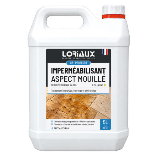 atl-jaune-impermeabilisant-effet-mouille-5L-loriaux ATL Jaune – imperméabilisant effet mouillé pour Supports à Porosité Moyenne 5L Protège durablement les carrelages et pierres naturelles de porosité moyenne tout en ravivant leur couleur