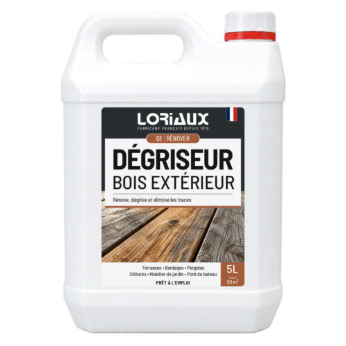 degriseur-bois-exterieur-bidon-5-litres-loriaux Dégriseur Bois Extérieur 5L Dégrise et rénove les bois extérieurs en une seule application