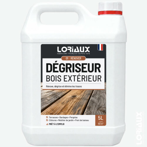 Dégriseur Bois Extérieur 5L Dégrise et rénove les bois extérieurs en une seule application