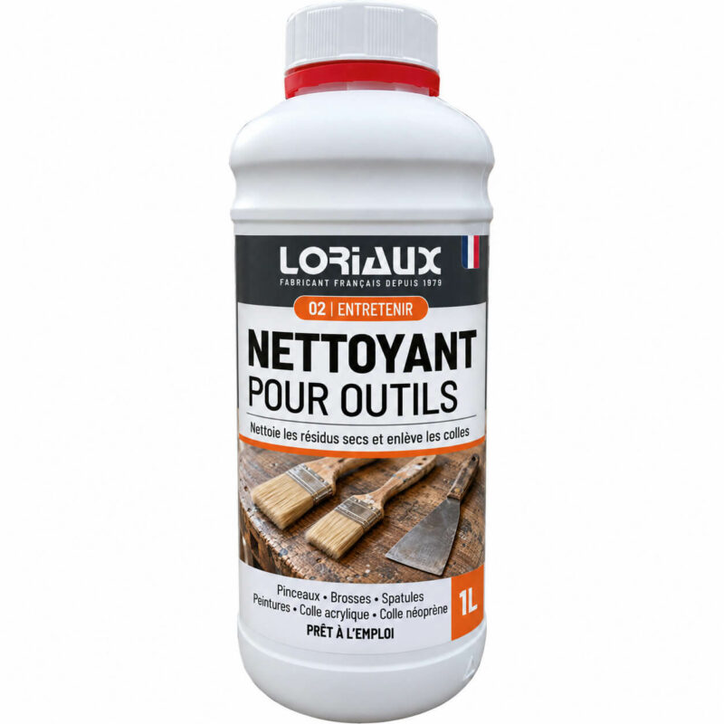 nettoyant-outils-1L-loriaux Nettoyant Outils, Peintures et Colles 1L Élimine les résidus frais ou secs et détache les carrelages