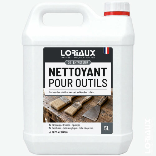 nettoyant-pour-outils-5Litres-loriaux Nettoyant Outils, Peintures et Colles 5L Élimine les résidus frais ou secs et détache les carrelages