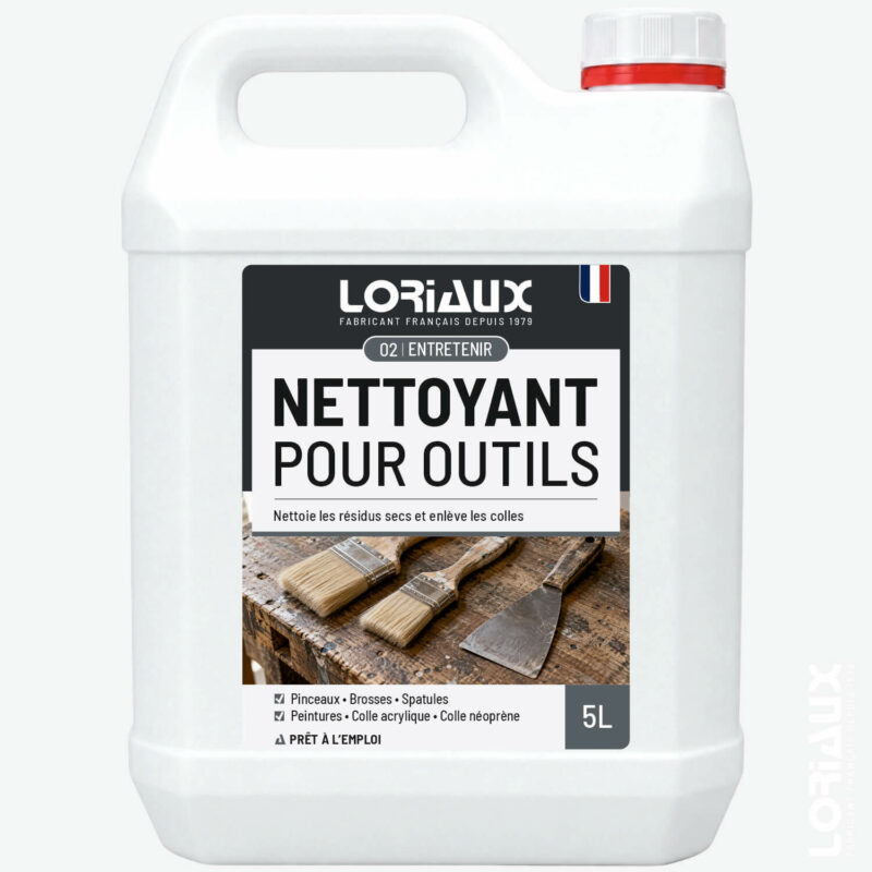nettoyant-pour-outils-5Litres-loriaux Nettoyant Outils, Peintures et Colles 5L Élimine les résidus frais ou secs et détache les carrelages