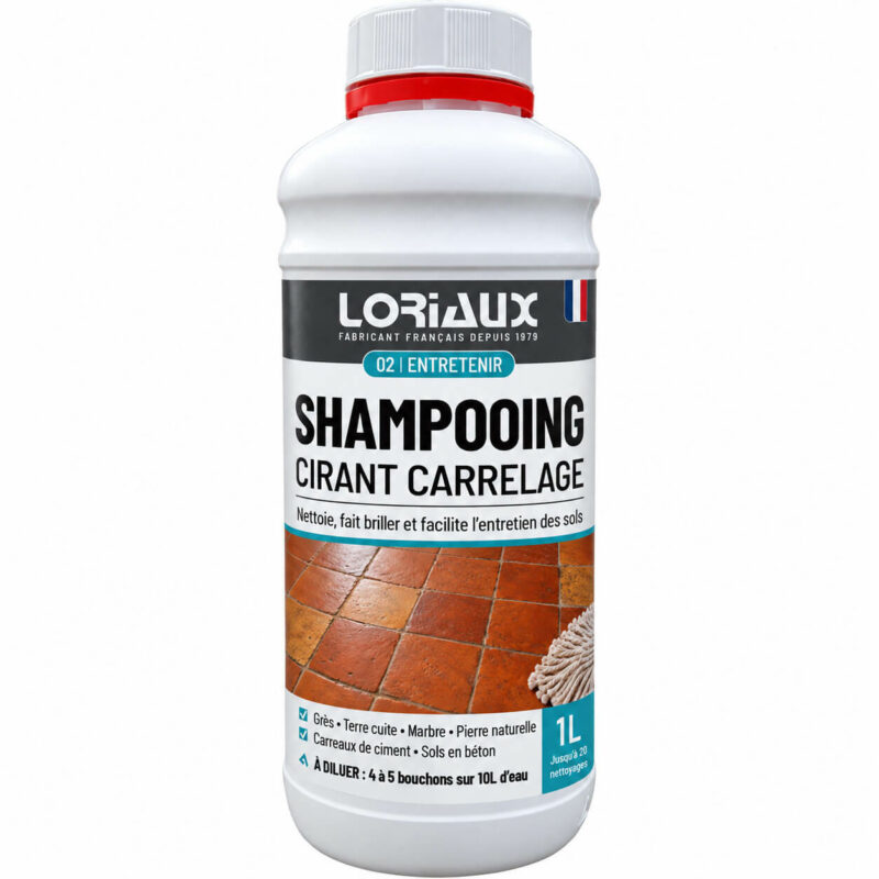 Shampooing Cirant Carrelage 1L Nettoie, fait briller et facilite l'entretien quotidien des sols