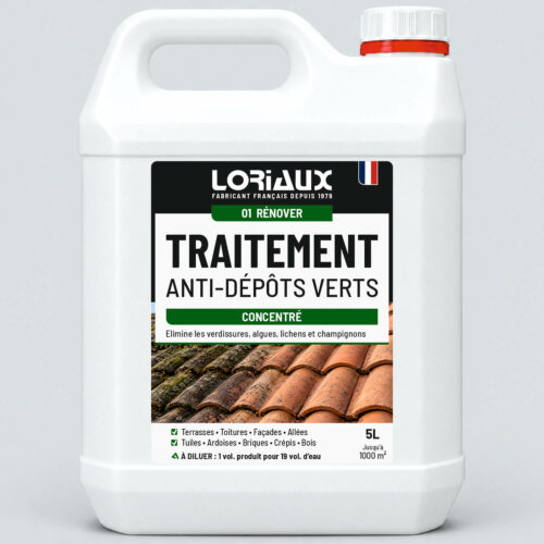 traitement-anti-depots-verts-bidon-5Litres-loriaux Anti depot vert concentré, anti verdissure concentre, anti mousse concentre