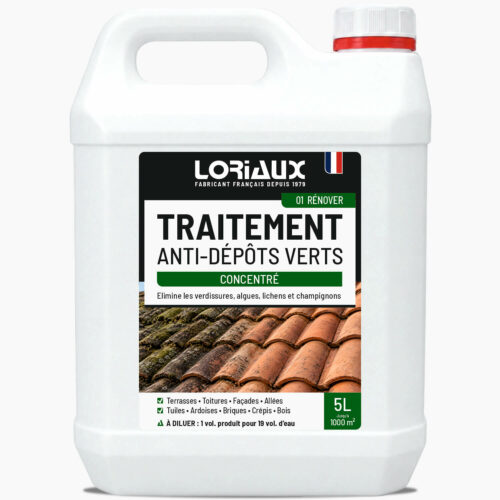 traitement-anti-depots-verts-concentre-5-Litres-loriaux Anti depot vert concentré, anti verdissure concentre, anti mousse concentre