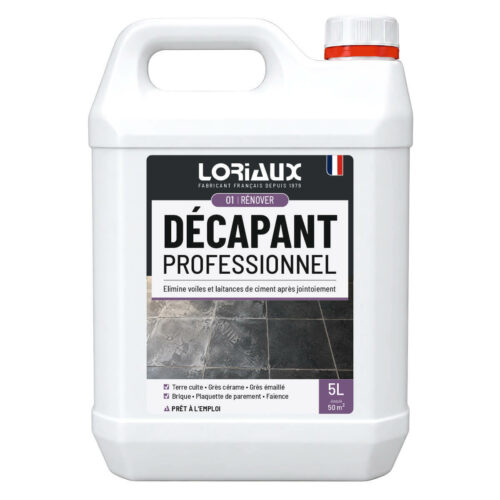Décapant Professionnel Spécial Laitance de Ciment 5L Élimine les laitances de ciment, le tartre, le calcaire et la rouille sur de nombreux supports minéraux