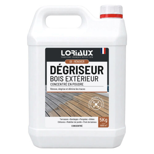 degriseur-bois-exterieur-concentre-en-poudre-bidon-5kg-loriaux Dégriseur Bois Concentré en Poudre 5kg Dégrise, rénove et élimine les traces de rouille sur les bois extérieurs