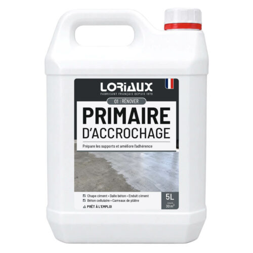 Primaire d'accrochage sol et mur 5L Primaire d'accrochage sol et mur 5L Prépare les supports et améliore l'adhérence des ragréages et colles à carrelage